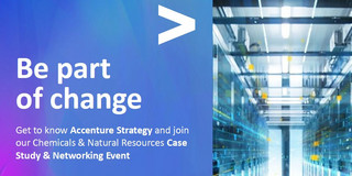 Text im Bild: Be part of change - Get to know Accenture Strategy and join our Chemicals & Natural Resources Case Study & Networking Event