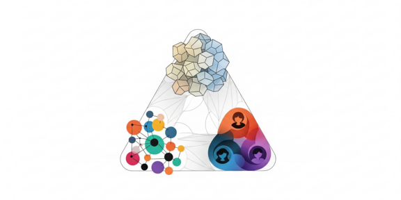 Abstrakte visuelle Illustration von einem Plattformökosystem