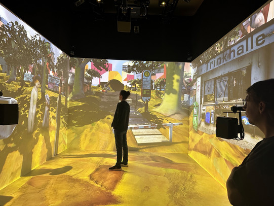 A person in an immersive space