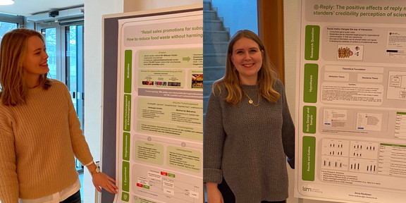 Posterpräsentationen von Linda Angenendt und Xenia Raufeisen bei der Dissertantenwerkstatt im März 2023 in Wuppertal