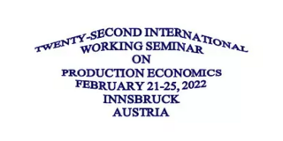 Logo Int. Working Seminar on Production and Economics 2022 Innsbruck, blue lettering on a white background