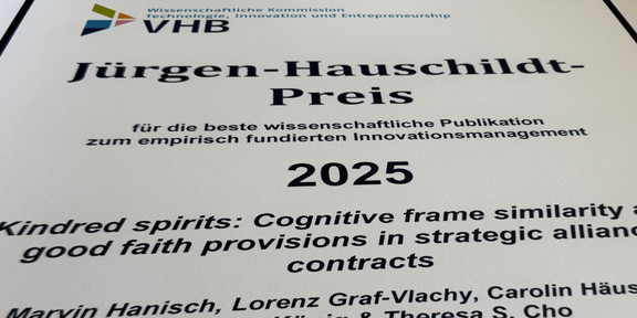 Urkunde für den Jürgen Hauschildt Preis