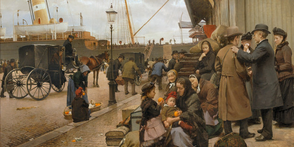 Emigrants at Larsens Plads (1890)