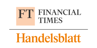 Montage of the logos of Financial Times and Handelsblatt