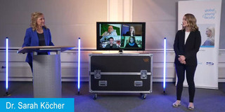 Foto Dr. Sarah Köcher bei Veranstatung der "Klima AG Global Young Faculty"
