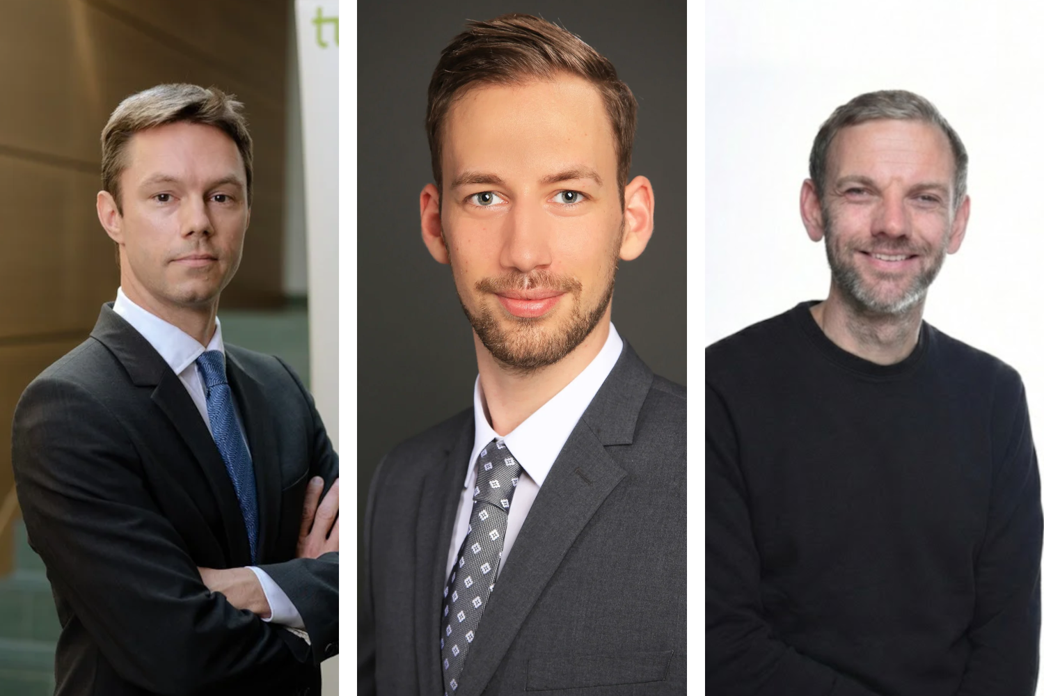 The teaching award winners Prof. Dr. Lorenz Graf-Vlachy, Matthias Schinnen, and Prof. Dr. Andreas Lichter.