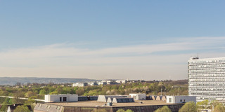 Panorama Campus Nord mit Mensa, Mathegebäude und Bibliothek